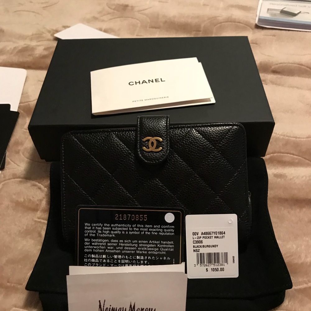 Authentic Chanel L Zip wallet